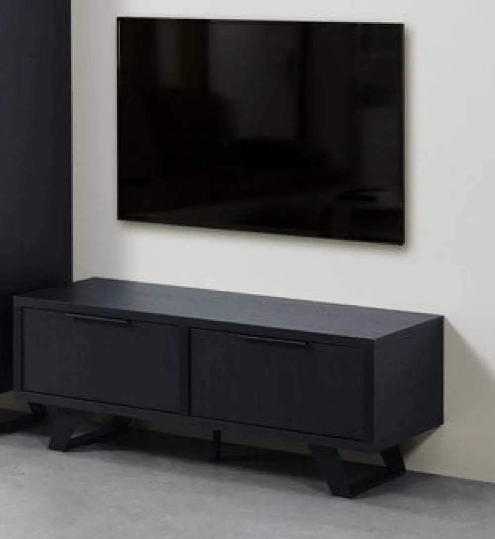 meubar__tvmeubel__veneto__0-2.webp Meubar - TV-meubel Veneto - LB9 - K717 - Elegant black/Old teak - 118x48x50cm | Belga Meubelen Discount