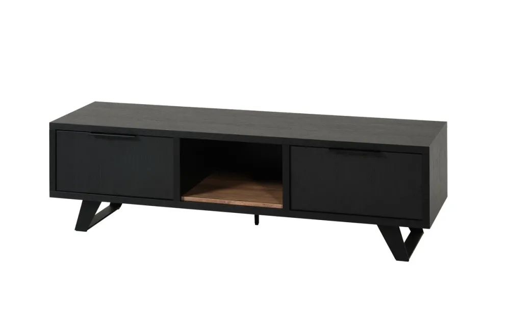 meubar__tvmeubel__veneto__0.webp Meubar - TV-meubel Veneto - LB7 - K717 - Elegant black/Old teak - 208x48x50cm | Belga Meubelen Clearance