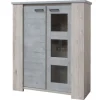 Meubar - Vitrine Courtrai - V6 - K540B - Millenium eik licht grijs - 140x162x50cm | Belga Meubelen Hot