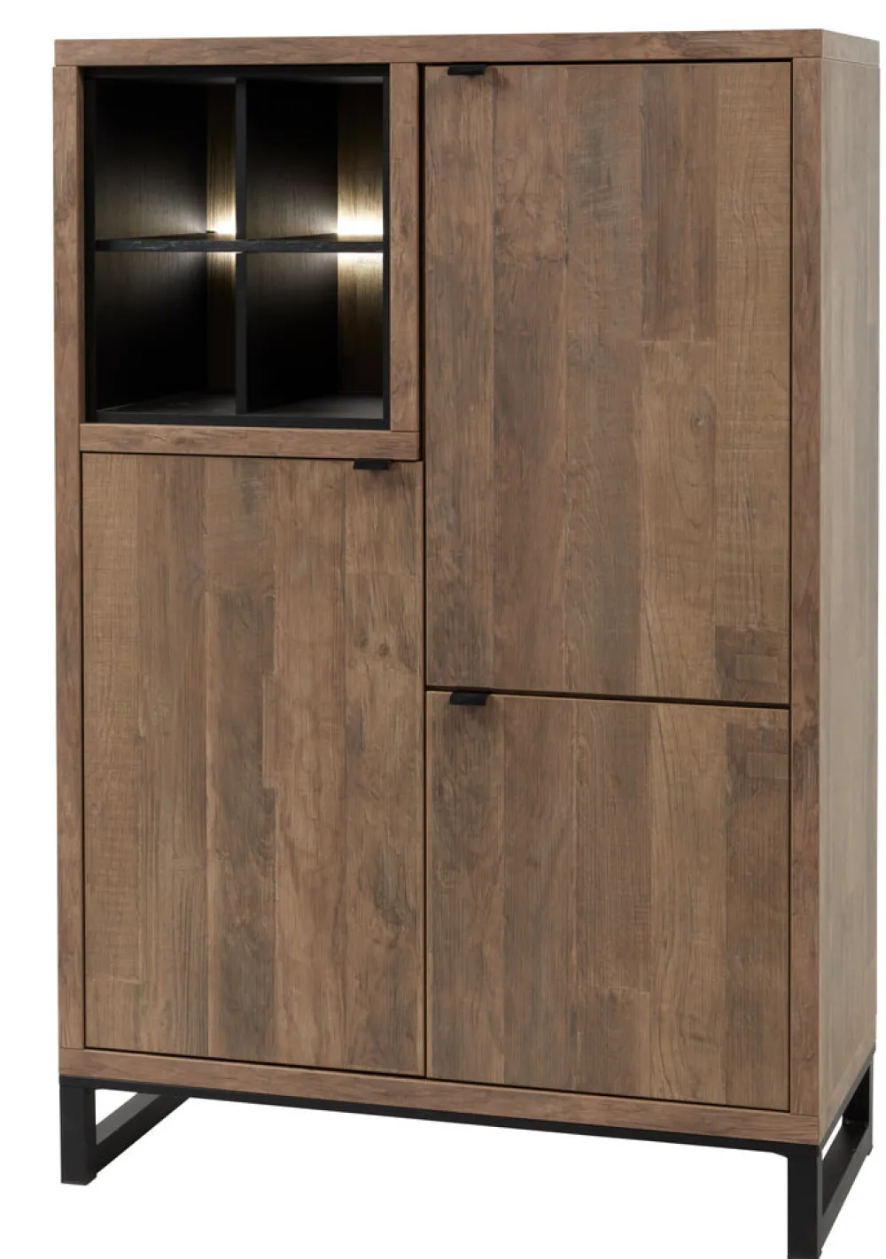 meubar__vitrine__jaipur___0.webp Meubar - Vitrine Jaipur - BAR6 - K671 - Old teak/Matt black - 108x162x50cm | Belga Meubelen Discount