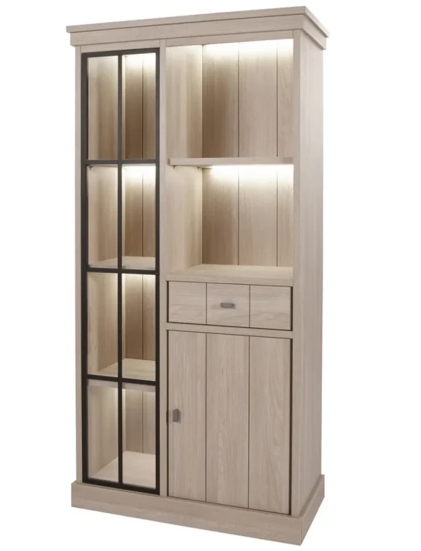 Meubar - Vitrine Orange - V7L - K595 - Natuurlijke Elm - 104x209x50cm | Belga Meubelen Best