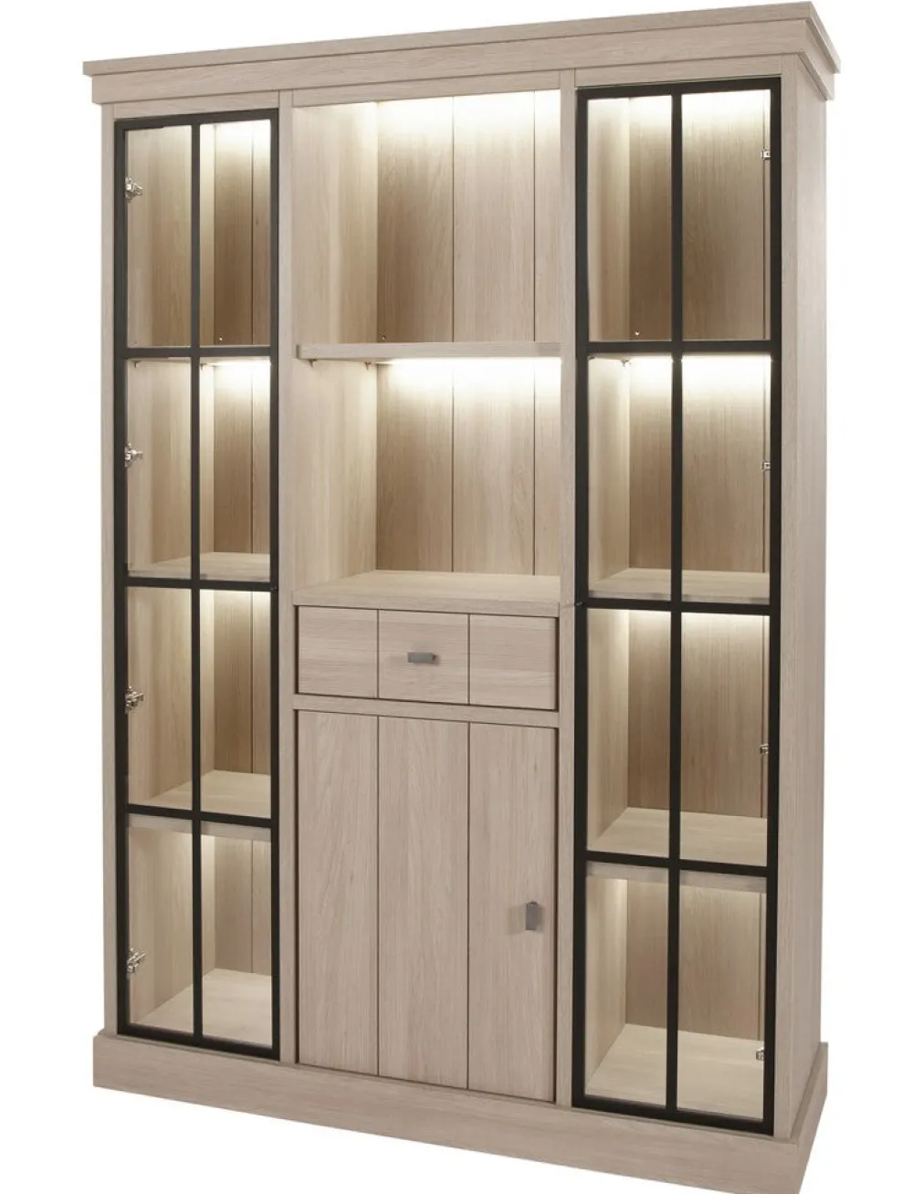 meubar__vitrine__orange___0.webp Meubar - Vitrine Orange - V6 - K595 - Natuurlijke Elm - 144x209x50cm | Belga Meubelen Sale