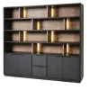 Meubar - Wandkast Veneto - WB7 - K717 - Elegant black/Old teak - 208x212x50cm | Belga Meubelen Best