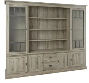 Meubar - Wandkast York - WV1 - K550 - Crystal oak light - 259x212x50cm | Belga Meubelen Online