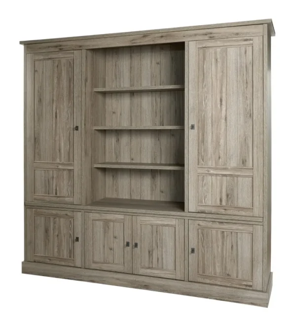 Meubar - Wandkast York - WB2 - K550 - Crystal oak light - 215x212x50cm | Belga Meubelen Outlet