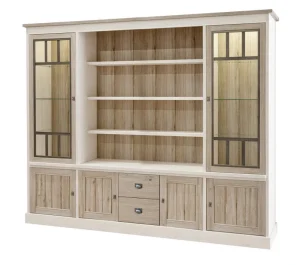 Meubar - Wandkast York - WV1 - K499 - Lariks/Kristal eik licht bruin - 259x212x50cm | Belga Meubelen Best