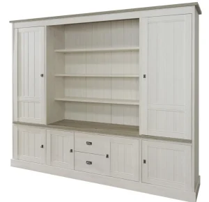 Meubar - Wandkast York - WB1 - K467 - Lariks/Kristal eik licht bruin - 259x212x50cm | Belga Meubelen Best