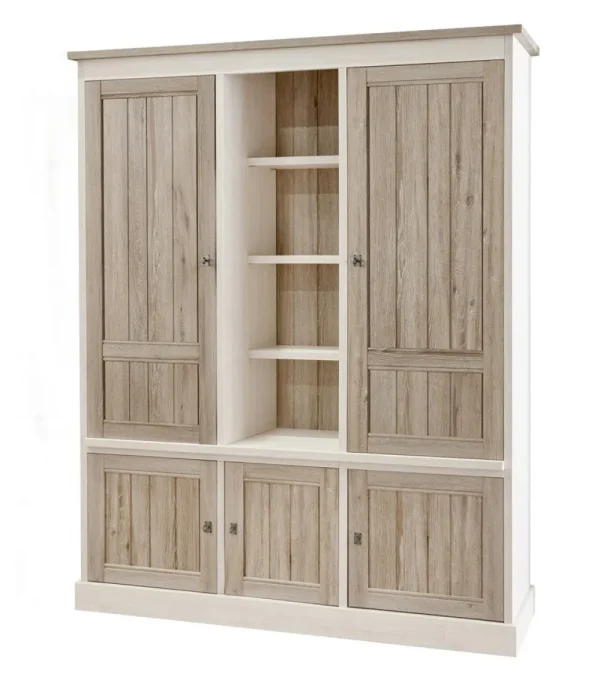 Meubar - Wandkast York - WB3 - K499 - Lariks/Kristal eik licht bruin - 172x212x50cm | Belga Meubelen Clearance