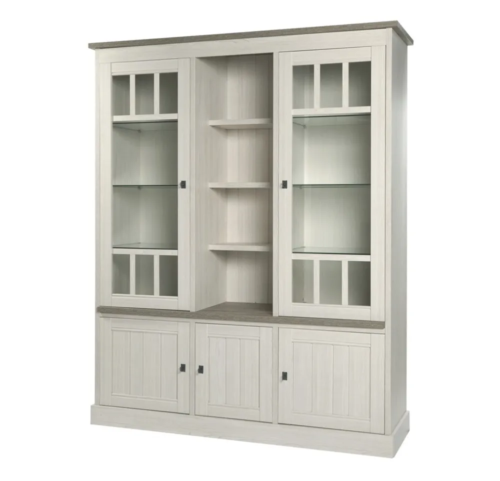 meubar__wandkast__york____0-7.webp Meubar - Wandkast York - WV3 - K467 - Lariks/Kristal eik licht bruin - 172x212x50cm | Belga Meubelen Clearance
