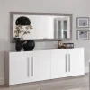 MLM - Dressoir Greta 4D - Wit/Beton - Twee kleuren - 208x85x47cm | Belga Meubelen Discount