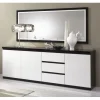 MLM - Dressoir Roma - Hoogglans - Wit/Zwart - 220x83x50cm | Belga Meubelen Online