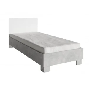 MLM - Eenpersoonsbed Dakota - Beton/Wit - 90x88x200cm | Belga Meubelen Clearance