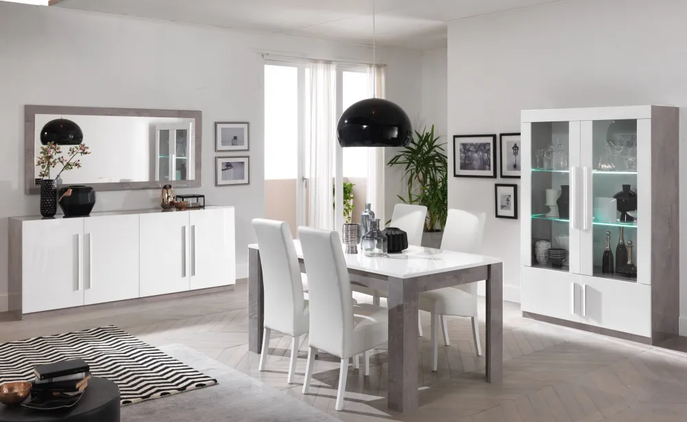 mlm__eetkamer_greta__deli_0.webp MLM - Eetkamer Greta - 3-delige set - Hoogglans - Wit/Beton | Belga Meubelen Best