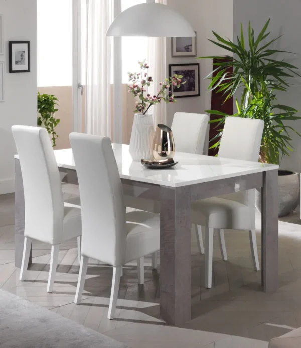 MLM - Eettafel Greta - Hoogglans - Beton/Wit - 190x77x90cm | Belga Meubelen Clearance
