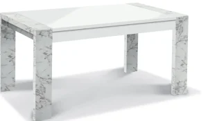 MLM - Eettafel Vittoria - Hoogglans - marmer/Wit - 190x75x90cm | Belga Meubelen Sale