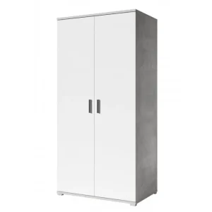 MLM - Kleerkast Dakota - 2 draaideuren - Wit/Beton - 100x218x63cm | Belga Meubelen Hot