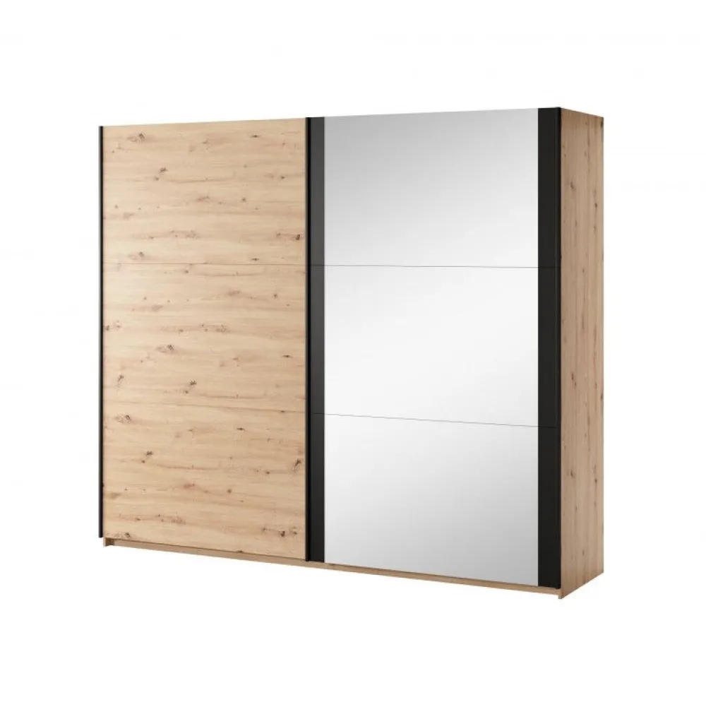 mlm__kleerkast_nantes___s_0.webp MLM - Kleerkast Nantes - 2 schuifdeuren - Lichte Eik - 250x218x66cm | Belga Meubelen Clearance