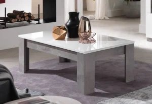 MLM - Salontafel Greta - Hoogglans - Wit/Beton - 127x43x66cm | Belga Meubelen Online