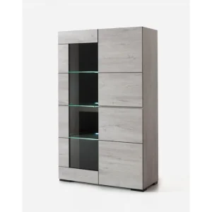 MLM - Vitrine Dana - Lichte Eik - 110x190x45cm | Belga Meubelen Clearance
