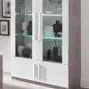 MLM - Vitrine Greta - Hoogglans - Twee kleuren - Wit/Beton - 116x180x47cm | Belga Meubelen Best
