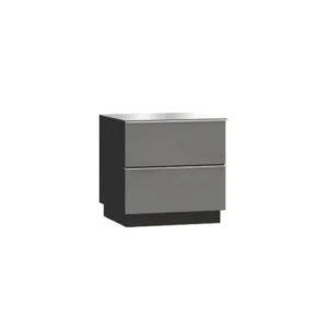Nachtkastje Helio 2S - Zwart/Grijs - 50x48x50cm | Belga Meubelen Fashion
