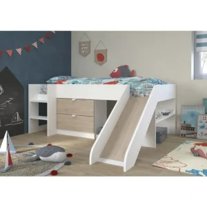 PST - Hoogslaper Tobo - Wit/Eik - 204x78x184cm | Belga Meubelen Outlet