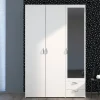 PST - Kleerkast Daily - 3 Draaideuren - Wit - 120x185x51cm | Belga Meubelen Outlet