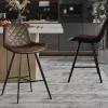 Rousseau - Barstoel Alicante PU Donkerbruin - DEC7972-1 - 93x49x56 cm | Belga Meubelen New