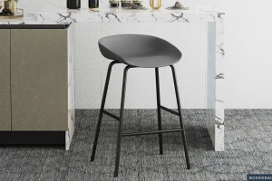 Rousseau - Barstoel Anna PP Grijs - 75x42.5x46 cm | Belga Meubelen Online