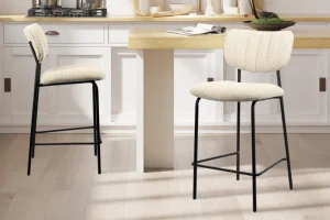 Rousseau - Barstoel Antura Stof Beige - 97x46x53 cm | Belga Meubelen Fashion