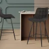 Rousseau - Barstoel Ariba Stof Donkergrijs - 93x46x55 cm | Belga Meubelen Clearance