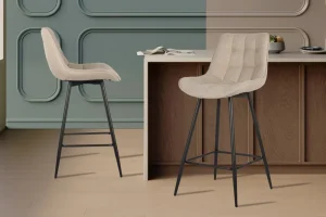 Rousseau - Barstoel Ariba Stof Beige - 93x46x55 cm | Belga Meubelen Sale
