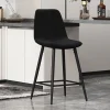 Rousseau - Barstoel Boy Fluweel Zwart - 98x42x51.5 cm | Belga Meubelen Best