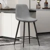 Rousseau - Barstoel Boy Fluweel Grijs - 98x42x51.5 cm | Belga Meubelen Fashion