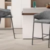 Rousseau - Barstoel Hugo Corduroy Donkergrijs - 90x54x59 cm | Belga Meubelen Outlet