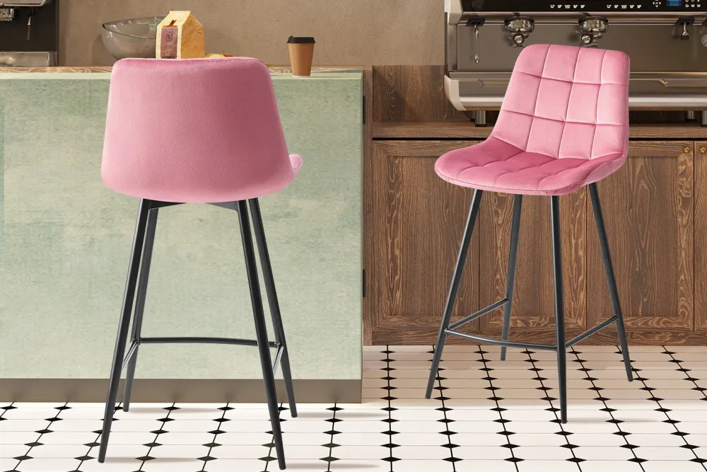rousseau__barstoel_juta_f_0-5.webp Rousseau - Barstoel Juta Fluweel Roze - 95x46x36 cm | Belga Meubelen Hot