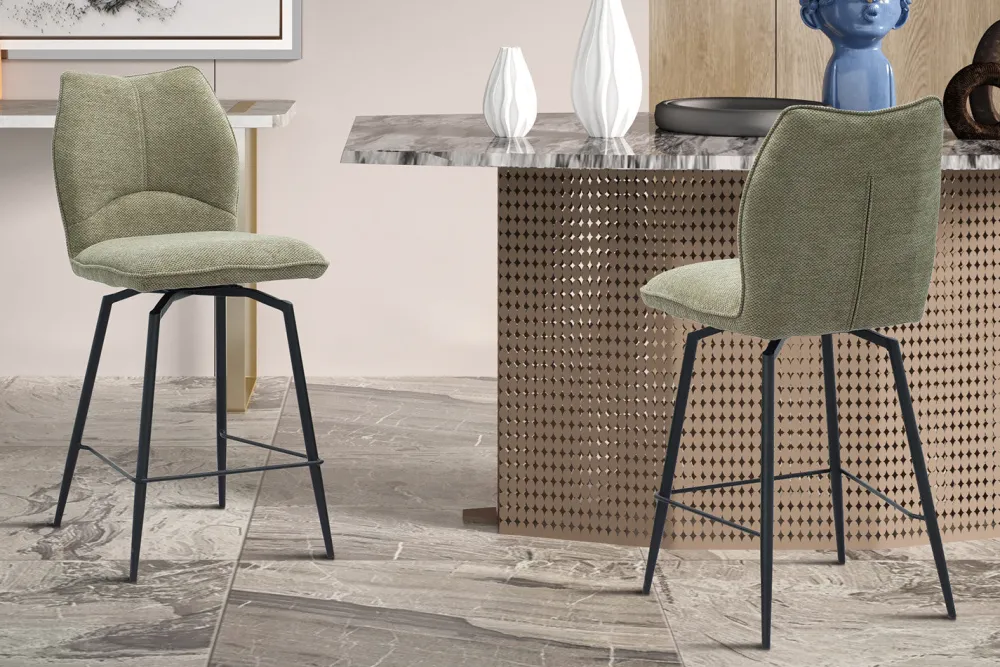 rousseau__barstoel_lara___0-1.webp Rousseau - Barstoel Lara - Stof Zand - 103x48x56 cm | Belga Meubelen Fashion