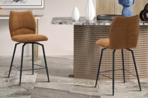 Rousseau - Barstoel Lara - Stof Roest - 103x48x56 cm | Belga Meubelen Hot
