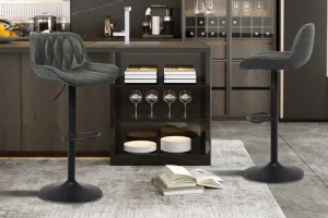 Rousseau - Barstoel Lola PU Zwart - 86x49.5x48.5 cm | Belga Meubelen New