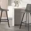 Rousseau - Barstoel Ozan PU Grijs - 108x49x47 cm | Belga Meubelen Best