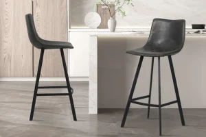 Rousseau - Barstoel Ozan PU Zwart - 108x49x47 cm | Belga Meubelen Sale