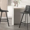 Rousseau - Barstoel Ozan PU Zwart - 98x45x49 cm | Belga Meubelen Hot