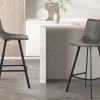 Rousseau - Barstoel Ozan PU Grijs - 98x45x49 cm | Belga Meubelen Hot