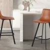 Rousseau - Barstoel Ozan PU Cognac - 98x45x49 cm | Belga Meubelen New