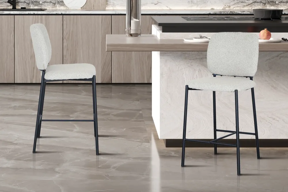rousseau__barstoel_sophia_0.webp Rousseau - Barstoel Sophia Stof Beige - 99x45x55.5 cm | Belga Meubelen Online