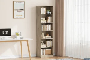 Rousseau - Boekenkast Space 5 legplanken Sonoma - 195x55x36 cm | Belga Meubelen New