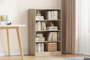 Rousseau - Boekenkast Space 3 legplanken Sonoma - 110x72x36 cm | Belga Meubelen Fashion