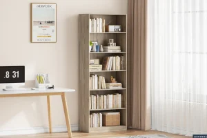 Rousseau - Boekenkast Space 5 legplanken Sonoma - 195x72x36 cm | Belga Meubelen Fashion