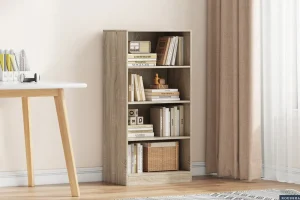 Rousseau - Boekenkast Space 3 legplanken Sonoma - 110x55x36 cm | Belga Meubelen Best
