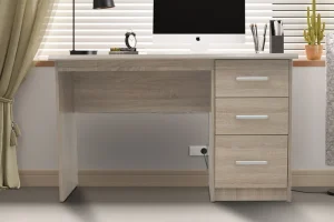 Rousseau - Bureau Mateo 3 lades Sonoma - 75x121x60 cm | Belga Meubelen Best